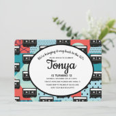 Uitnodiging voor 80-90 Feest Retro Cassette Throw  (Staand voorkant)