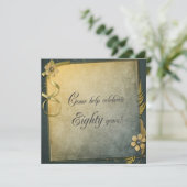 Uitnodiging voor 80e verjaardag (Staand voorkant)