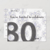 Uitnodiging voor 80e verjaardag (Voorkant / Achterkant)