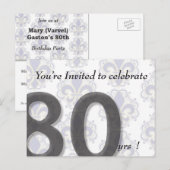 Uitnodiging voor 80e verjaardag briefkaart (Voorkant / Achterkant)