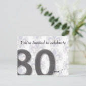 Uitnodiging voor 80e verjaardag briefkaart (Staand voorkant)