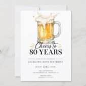 Uitnodiging voor 80e verjaardag: Proost! (Voorkant)
