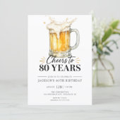 Uitnodiging voor 80e verjaardag: Proost! (Staand voorkant)