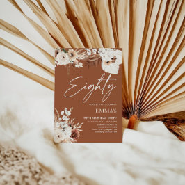 Uitnodiging voor 80e verjaardag Terracotta Boho Pa