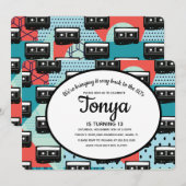 Uitnodiging voor 80s 90s Feest Retro Cassettes Thr (Voorkant / Achterkant)