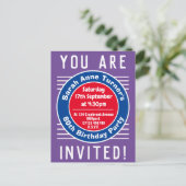 Uitnodiging voor 80ste verfeestdag briefkaart (Staand voorkant)