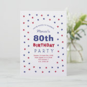 Uitnodiging voor 80ste verjaardag (Staand voorkant)