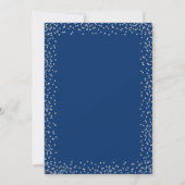 Uitnodiging voor 80ste verjaardag met blauwe glitt (Achterkant)