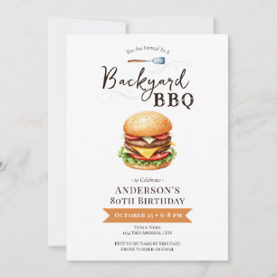 Uitnodiging voor 80ste verjaardagsfeest met BBQ in