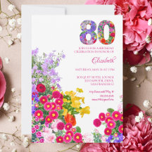Uitnodiging voor 80ste verjaardagsfeest met modern