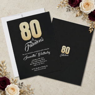 Uitnodiging voor 80ste verjaardagsfeestje dat fant