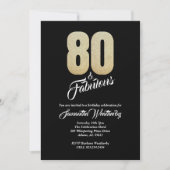 Uitnodiging voor 80ste verjaardagsfeestje dat fant (Voorkant)