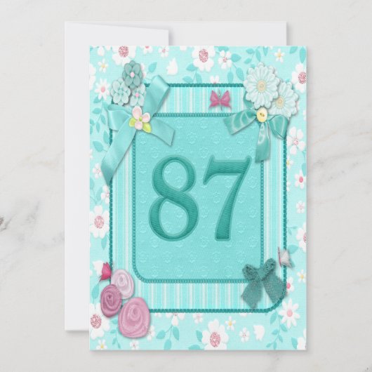 uitnodiging voor 87e verjaardag (Voorkant)