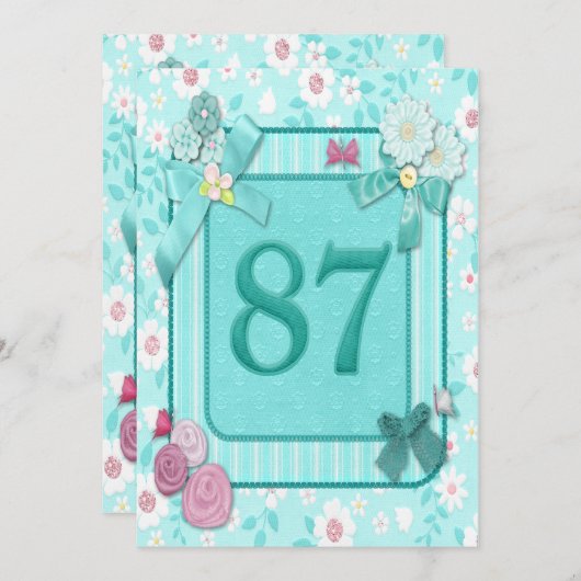 uitnodiging voor 87e verjaardag (Voorkant / Achterkant)