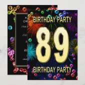 Uitnodiging voor 89e verpartij met vuurwerk en bel (Voorkant / Achterkant)