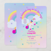 uitnodiging voor 8e verjaardag eenhoorn (Voorkant / Achterkant)