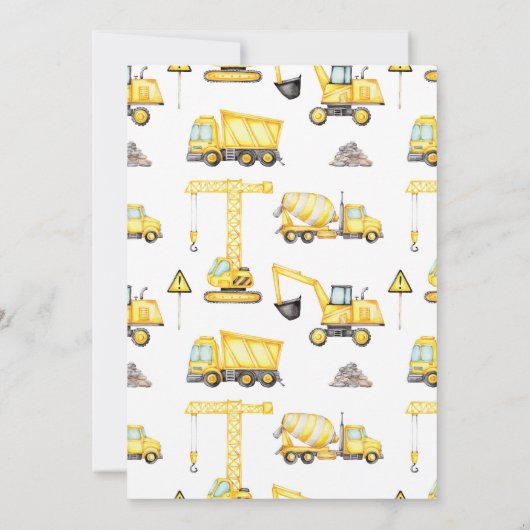 Uitnodiging voor 8ste verjaardag Bouw (Achterkant)