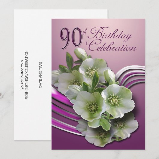 uitnodiging voor 90e verjaardag (Voorkant / Achterkant)
