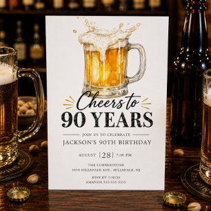 Uitnodiging voor 90e verjaardag: Proost op 90 jaar