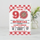 Uitnodiging voor 90e verjaardagsbarbecue (Staand voorkant)