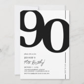 Uitnodiging voor 90e verjaardagsfeest Elegant Nege (Voorkant)