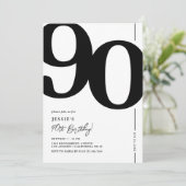 Uitnodiging voor 90e verjaardagsfeest Elegant Nege (Staand voorkant)