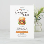 Uitnodiging voor 90e verjaardagsfeest met BBQ in d (Staand voorkant)