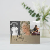 Uitnodiging voor 90e verjaardagsfoto collage (Staand voorkant)