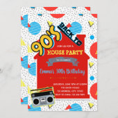 Uitnodiging voor 90s House-feest (Voorkant / Achterkant)