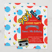 Uitnodiging voor 90s House Party (Voorkant / Achterkant)