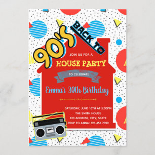 Uitnodiging voor 90s House Party