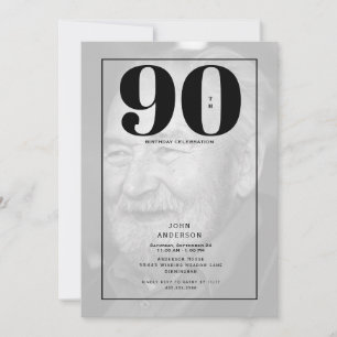 Uitnodiging voor 90ste verjaardagsfeest met foto