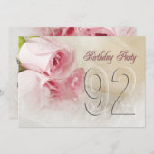 Uitnodiging voor 92 jaar verjaardagsfeest (Voorkant / Achterkant)