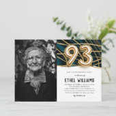 Uitnodiging voor 93ste verjaardagsfeest (Staand voorkant)