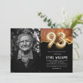 Uitnodiging voor 93ste verjaardagsfeest (Staand voorkant)