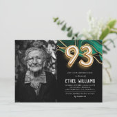 Uitnodiging voor 93ste verjaardagsfeest (Staand voorkant)