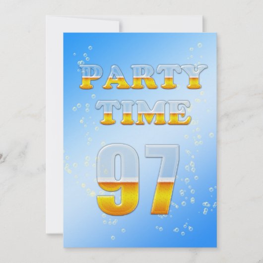 uitnodiging voor 97e verjaardag met bier (Voorkant)