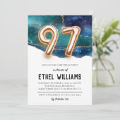 Uitnodiging voor 97ste verjaardagsfeest (Staand voorkant)