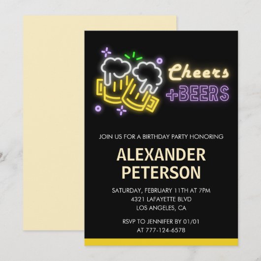 Uitnodiging voor 98ste verjaardag van Cheers Bier (Voorkant / Achterkant)