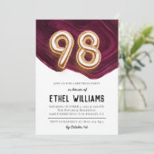 Uitnodiging voor 98ste verjaardagsfeest (Staand voorkant)