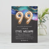 Uitnodiging voor 99ste verjaardagsfeest (Staand voorkant)
