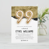 Uitnodiging voor 99ste verjaardagsfeest (Staand voorkant)