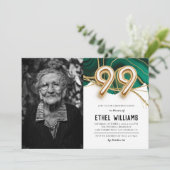 Uitnodiging voor 99ste verjaardagsfeest (Staand voorkant)