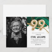 Uitnodiging voor 99ste verjaardagsfeest (Voorkant / Achterkant)