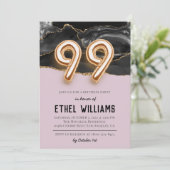 Uitnodiging voor 99ste verjaardagsfeestje (Staand voorkant)