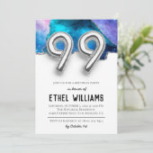Uitnodiging voor 99ste verjaardagsfeestje (Staand voorkant)
