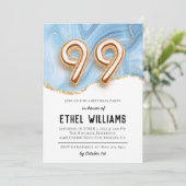 Uitnodiging voor 99ste verjaardagsfeestje (Staand voorkant)