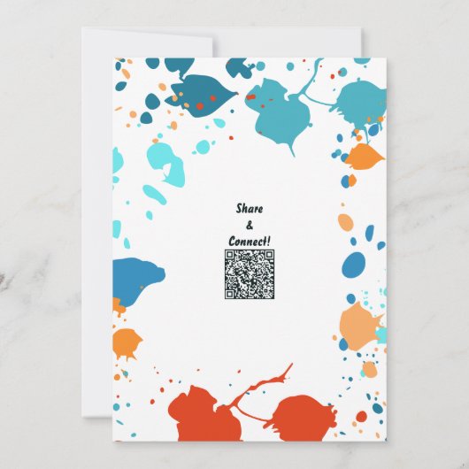 Uitnodiging voor 9e verjaardagsfeestje met kunstth (Achterkant)