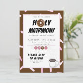 Uitnodiging voor aangepaste Heilige Matrimony Brun (Staand voorkant)