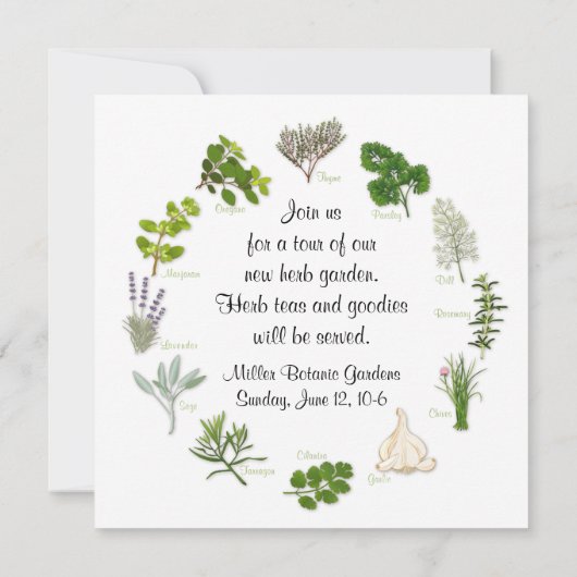 Uitnodiging voor aangepaste kruidentuin (Achterkant)